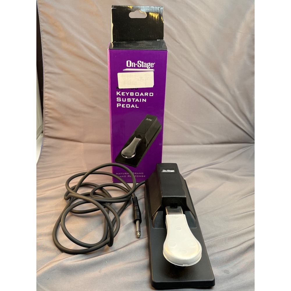 On-Stage KSP100 Keyboard Sustain Pedal Black Chrome Universal Polarity Switch